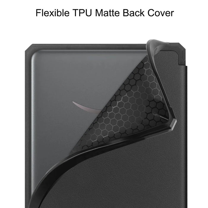For Amazon Kindle Paperwhite (2024) / Kindle Colorsoft Case PU Leather + TPU E-Reader Cover Auto Wake  /  Sleep - Black - 7