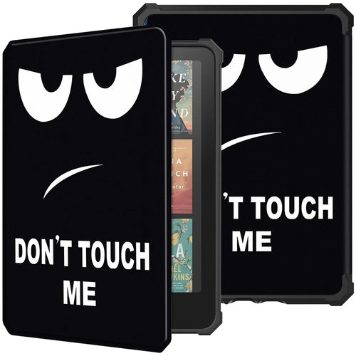 For Amazon Kindle Paperwhite (2024) / Kindle Colorsoft Case Pattern Print TPU+ PU E-Reader Cover - Don't Touch Me - 1