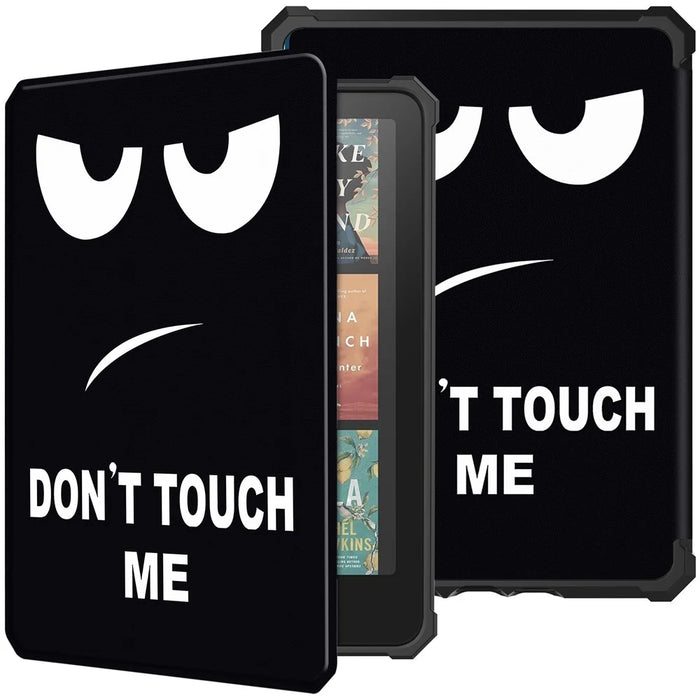For Amazon Kindle Paperwhite (2024) / Kindle Colorsoft Case Pattern Print TPU+ PU E-Reader Cover - Don't Touch Me - 1