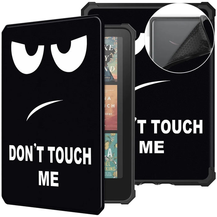 For Amazon Kindle Paperwhite (2024) / Kindle Colorsoft Case Pattern Print TPU+ PU E-Reader Cover - Don't Touch Me - 5