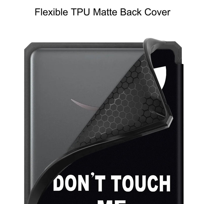 For Amazon Kindle Paperwhite (2024) / Kindle Colorsoft Case Pattern Print TPU+ PU E-Reader Cover - Don't Touch Me - 7