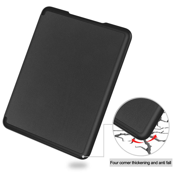 For Amazon Kindle Paperwhite (2024) / Kindle Colorsoft Case PC + PU E-Reader Cover Support Auto Wake  /  Sleep - Black - 7