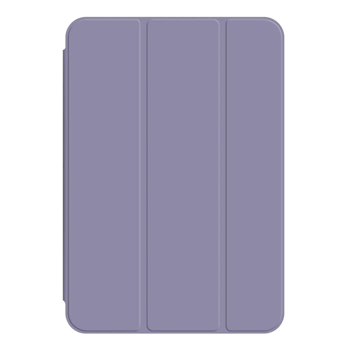For iPad mini (2024) Case Magnetic Attachment PU Leather Tri-Fold Stand Shockproof Cover - Purple - 5