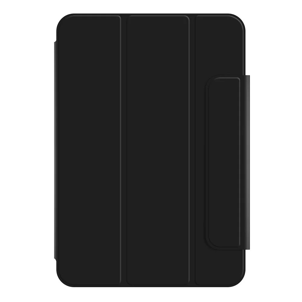 For iPad mini (2024) Stand Case Shockproof Magnetic PU Leather Flip Tablet Cover - Black - 4