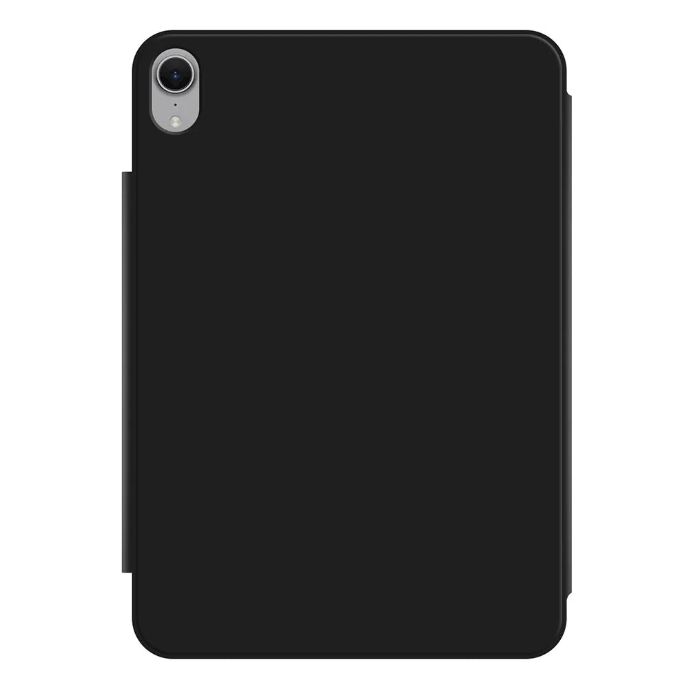 For iPad mini (2024) Stand Case Shockproof Magnetic PU Leather Flip Tablet Cover - Black - 5