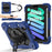 For iPad mini (2024) / (2021) Case Silicone+PC Kickstand Tablet Cover with Handy Strap - Navy Blue / Black - 1