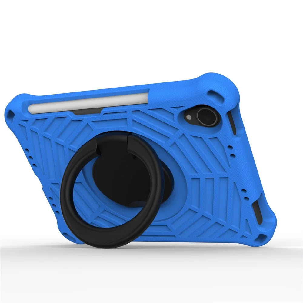 For iPad mini (2024) / mini (2021) Anti-Scratch EVA Case with Shoulder Strap Kickstand Protective Cover Shockproof Tablet Case - Blue - 2