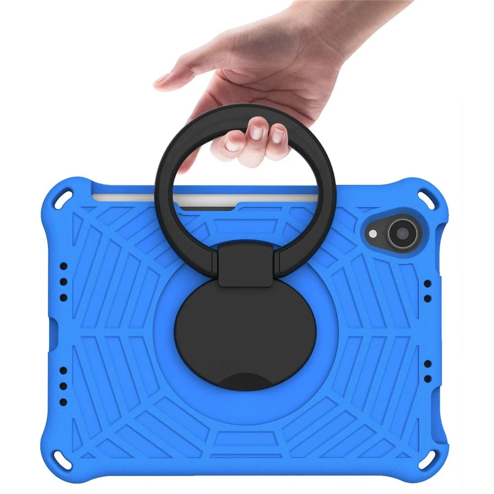 For iPad mini (2024) / mini (2021) Anti-Scratch EVA Case with Shoulder Strap Kickstand Protective Cover Shockproof Tablet Case - Blue - 3