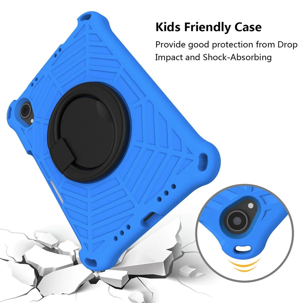 For iPad mini (2024) / mini (2021) Anti-Scratch EVA Case with Shoulder Strap Kickstand Protective Cover Shockproof Tablet Case - Blue - 6