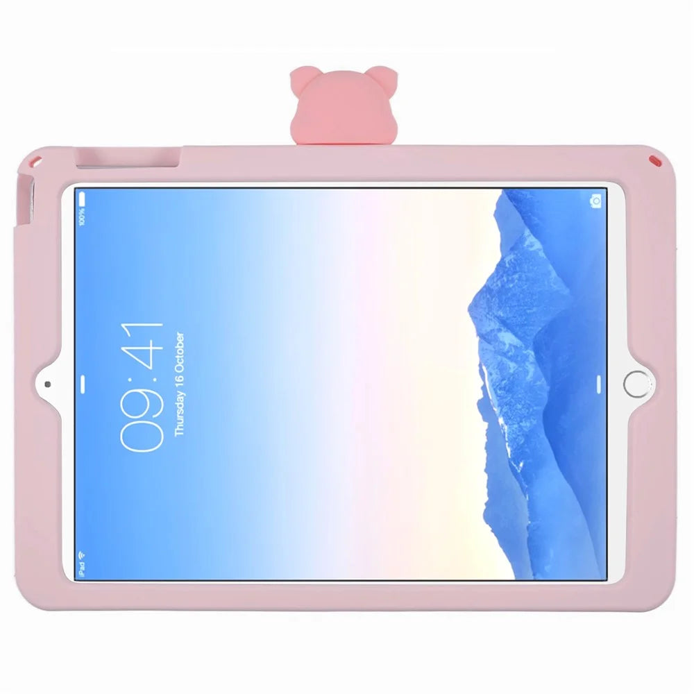 Silicone Case for iPad 9.7-inch (2018) / (2017) / iPad Air 2 / Air (2013) Kickstand Tablet Cover with Shoulder Strap - 6