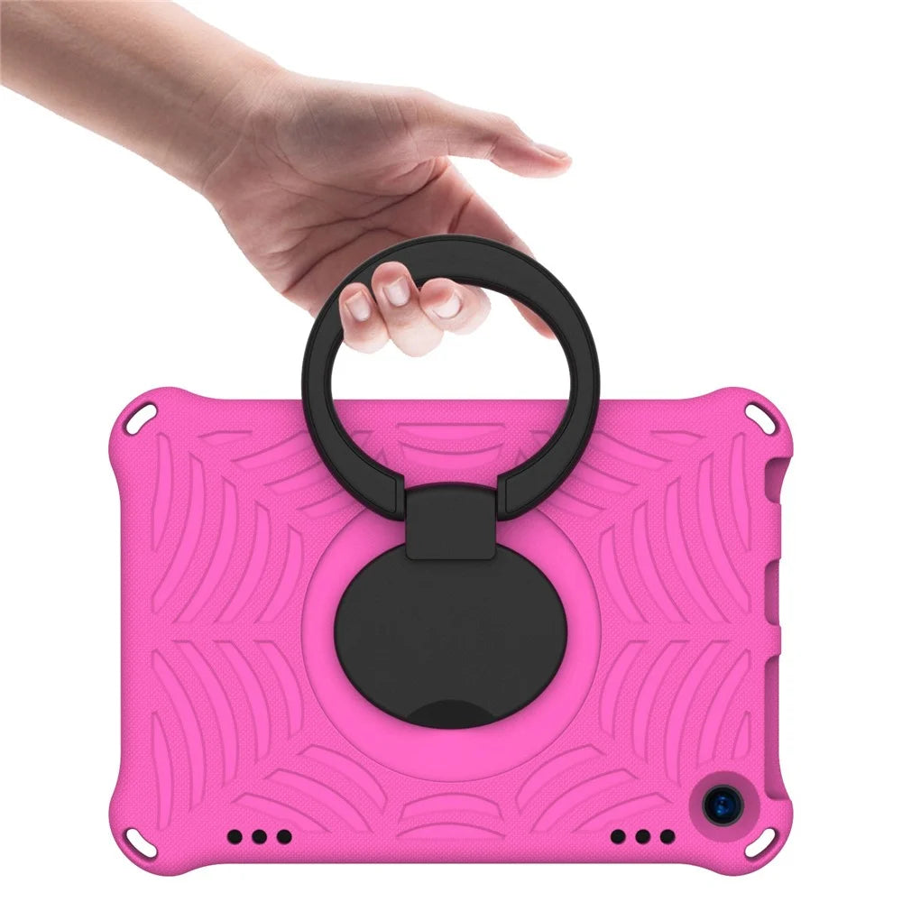 For Amazon Fire HD 8 (2020)/8 Plus (2020) Kickstand Tablet Case Anti-Scratch Protective Cover Shockproof EVA Case with Shoulder Strap - Rose - 4