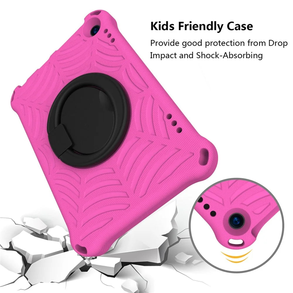 For Amazon Fire HD 8 (2020)/8 Plus (2020) Kickstand Tablet Case Anti-Scratch Protective Cover Shockproof EVA Case with Shoulder Strap - Rose - 6