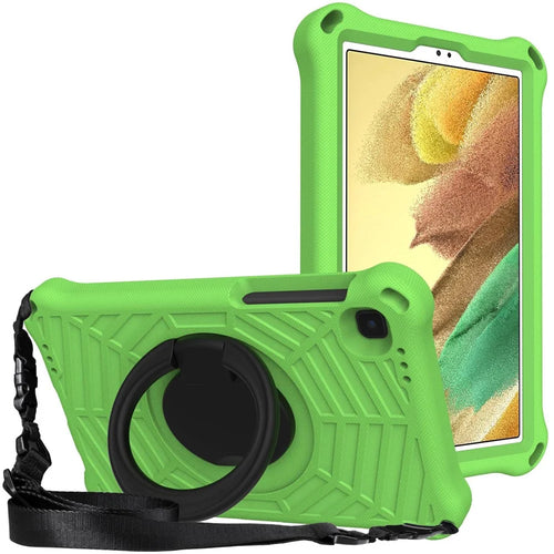 For Samsung Galaxy Tab A7 Lite 8.7-inch (2021) SM-T220/SM-T225 EVA Protective Case with Shoulder Strap Anti-Scratch Cover Shockproof Portable Tablet Case - Green - 1