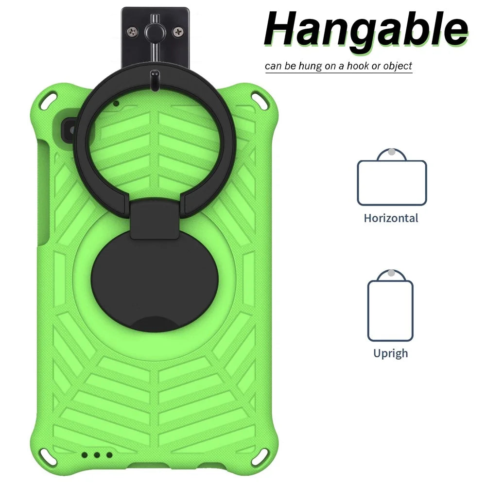 For Samsung Galaxy Tab A7 Lite 8.7-inch (2021) SM-T220/SM-T225 EVA Protective Case with Shoulder Strap Anti-Scratch Cover Shockproof Portable Tablet Case - Green - 7