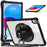 For iPad (2025) / 10.9 (2022) Kickstand Case Hand Strap PC+TPU+Acrylic Cover with Shoulder Strap - Black - 1