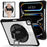 For iPad Pro 13 (2024) Case Hand Strap Kickstand PC+TPU+Acrylic Clear Tablet Cover - Black - 1