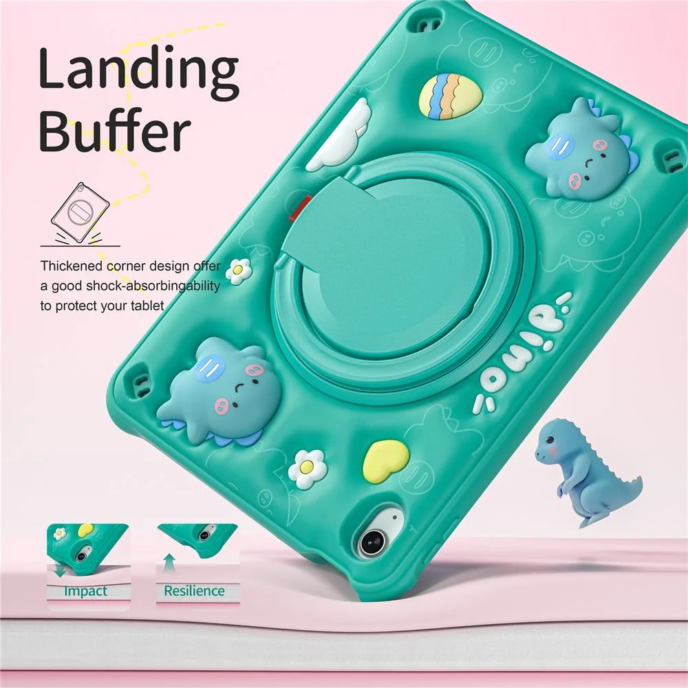 For iPad (2025) / 10.9 (2022) Case with Shoulder Strap Kickstand PC+Silicone+TPU Tablet Cover - 4
