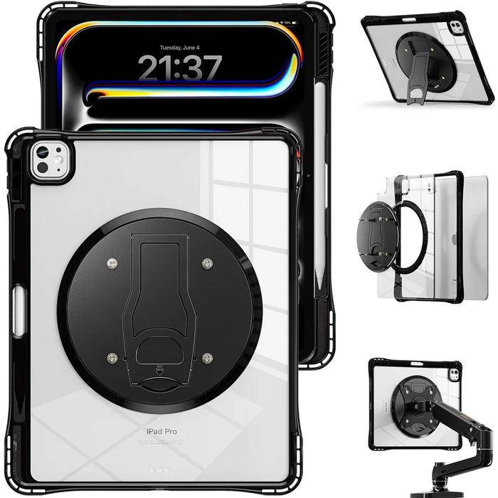 For iPad Pro 13 (2025) / 13 (2024) Clear Case PC+TPU+Acrylic Kickstand Tablet Back Cover - 2