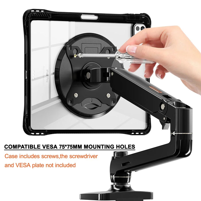 For iPad Pro 13 (2025) / 13 (2024) Clear Case PC+TPU+Acrylic Kickstand Tablet Back Cover - 3