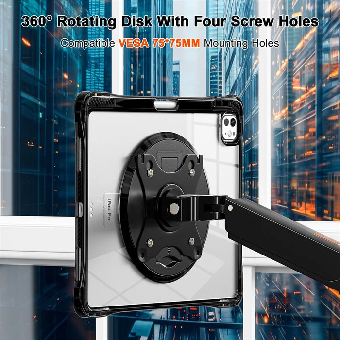 For iPad Pro 13 (2025) / 13 (2024) Clear Case PC+TPU+Acrylic Kickstand Tablet Back Cover - 5