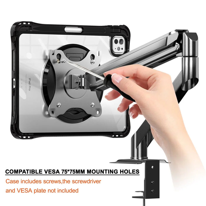 For iPad Pro 11 (2025) / 11 (2024) Clear Case PC+TPU+Acrylic Kickstand Tablet Back Cover - 3