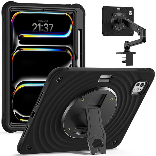 For iPad Pro 11 (2025) / 11 (2024) Case Kickstand PC+Silicone+TPU Tablet Cover - 1