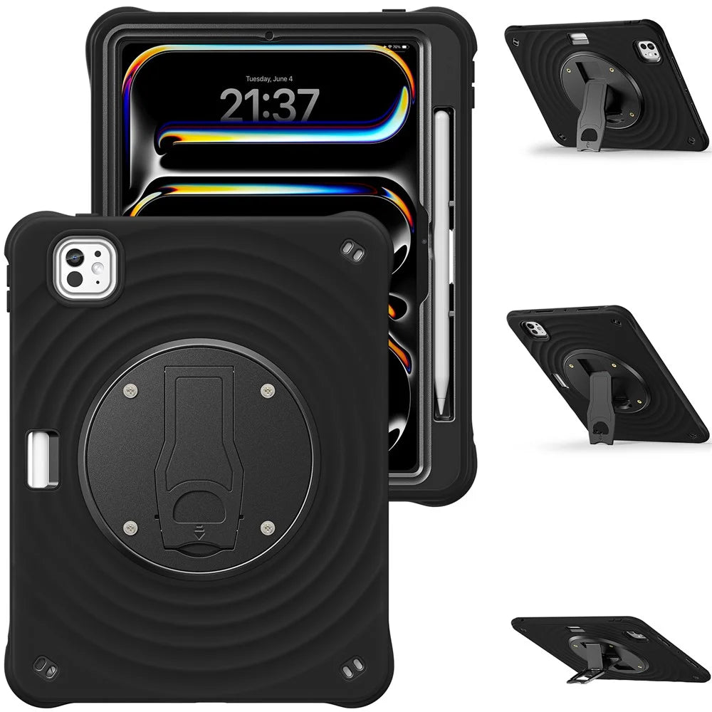 For iPad Pro 11 (2025) / 11 (2024) Case Kickstand PC+Silicone+TPU Tablet Cover - 2