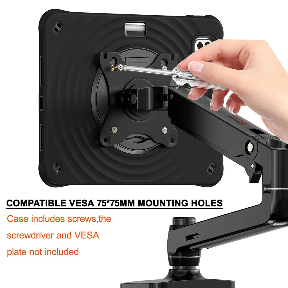 For iPad Pro 11 (2025) / 11 (2024) Case Kickstand PC+Silicone+TPU Tablet Cover - 3