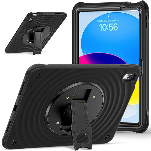 For iPad (2025) / 10.9 (2022) Case Kickstand PC+Silicone+TPU Tablet Cover - 1