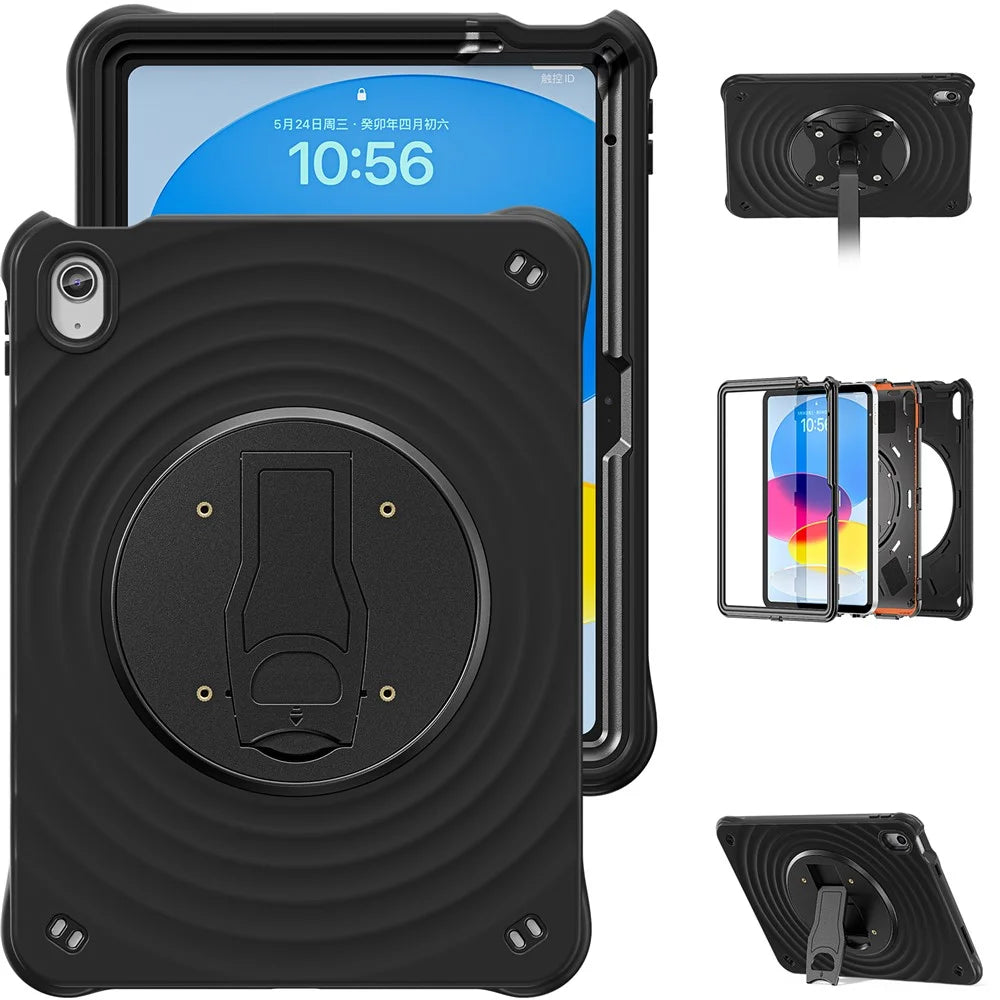 For iPad (2025) / 10.9 (2022) Case Kickstand PC+Silicone+TPU Tablet Cover - 2
