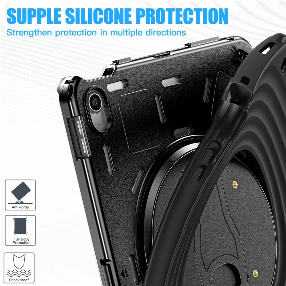 For iPad (2025) / 10.9 (2022) Case Kickstand PC+Silicone+TPU Tablet Cover - 5