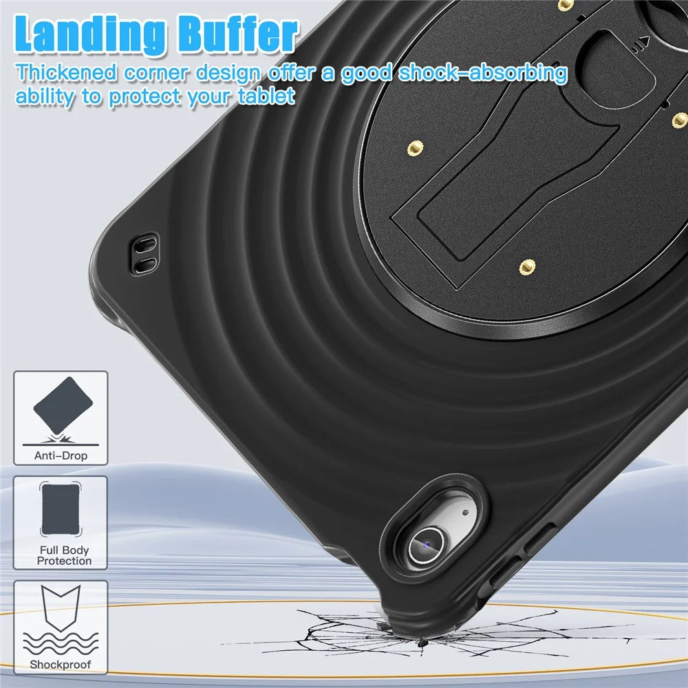For iPad (2025) / 10.9 (2022) Case Kickstand PC+Silicone+TPU Tablet Cover - 6