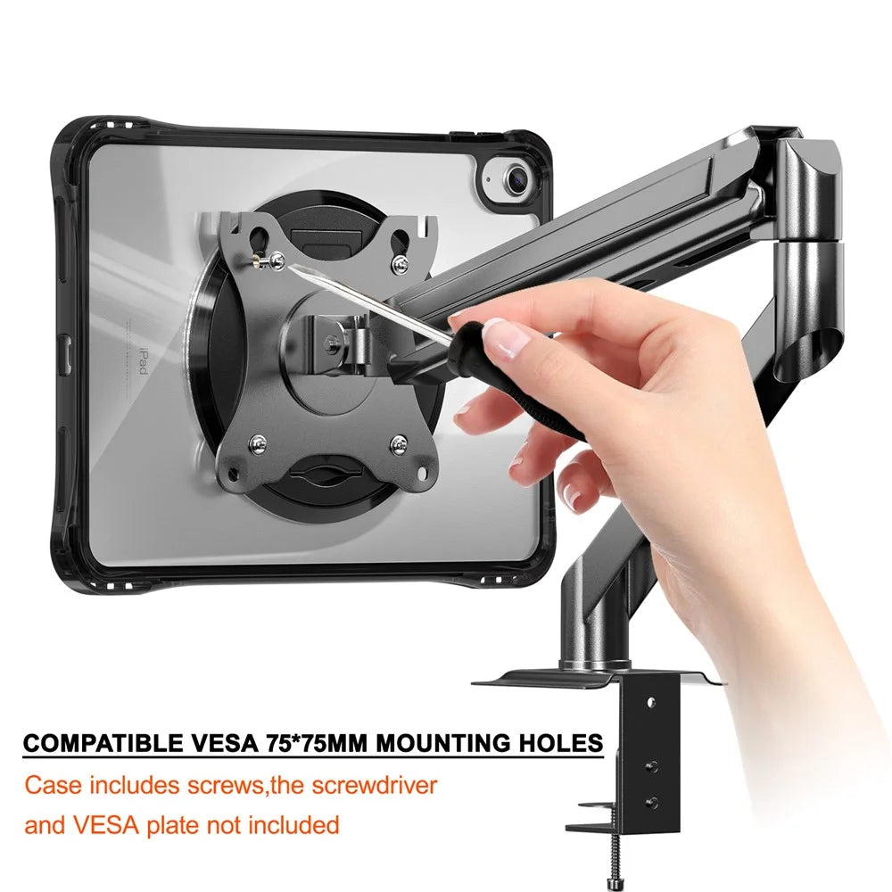 For iPad (2025) / 10.9 (2022) Clear Case PC+TPU+Acrylic Kickstand Tablet Back Cover - 3