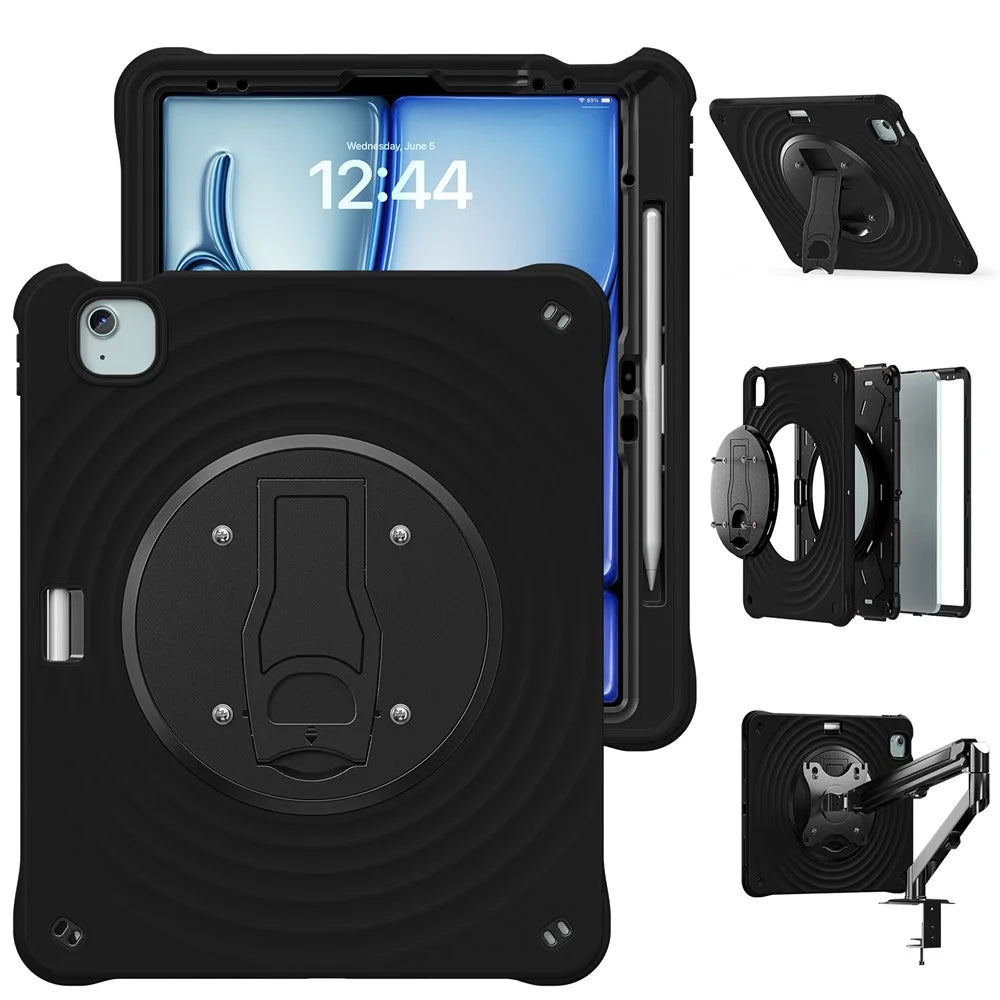 Kickstand Case for iPad Air 11 (2026) / (2025) / (2024) / Air (2022) / (2020) / Pro 11 (2022) / (2021) / (2020) / (2018) PC+Silicone+TPU Tablet Cover - 2