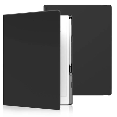 For Remarkable Paper Pro Case Book Style PC+PU Leather Tablet Cover with Pen Holder Auto Wake  /  Sleep - Black - 1