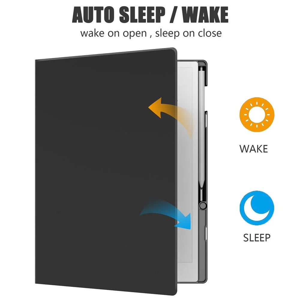 For Remarkable Paper Pro Case Book Style PC+PU Leather Tablet Cover with Pen Holder Auto Wake  /  Sleep - Black - 4