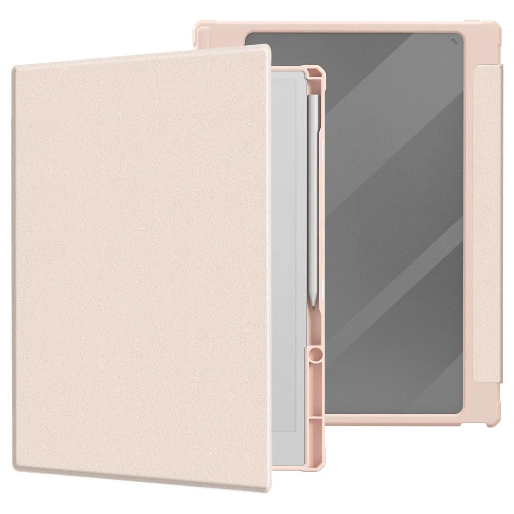 For Remarkable Paper Pro Case Acrylic Leather Tablet Cover with Pen Holder Auto Wake  /  Sleep - Pink - 1