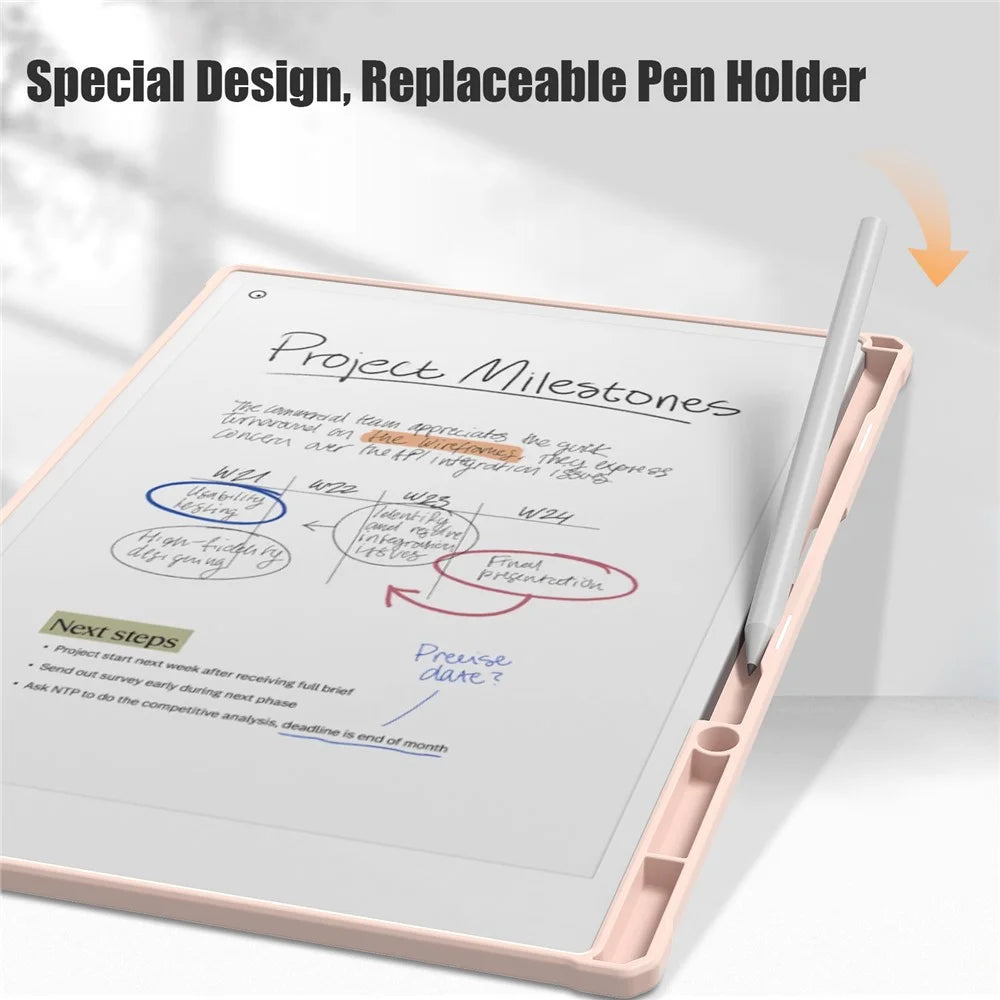 For Remarkable Paper Pro Case Acrylic Leather Tablet Cover with Pen Holder Auto Wake  /  Sleep - Pink - 3