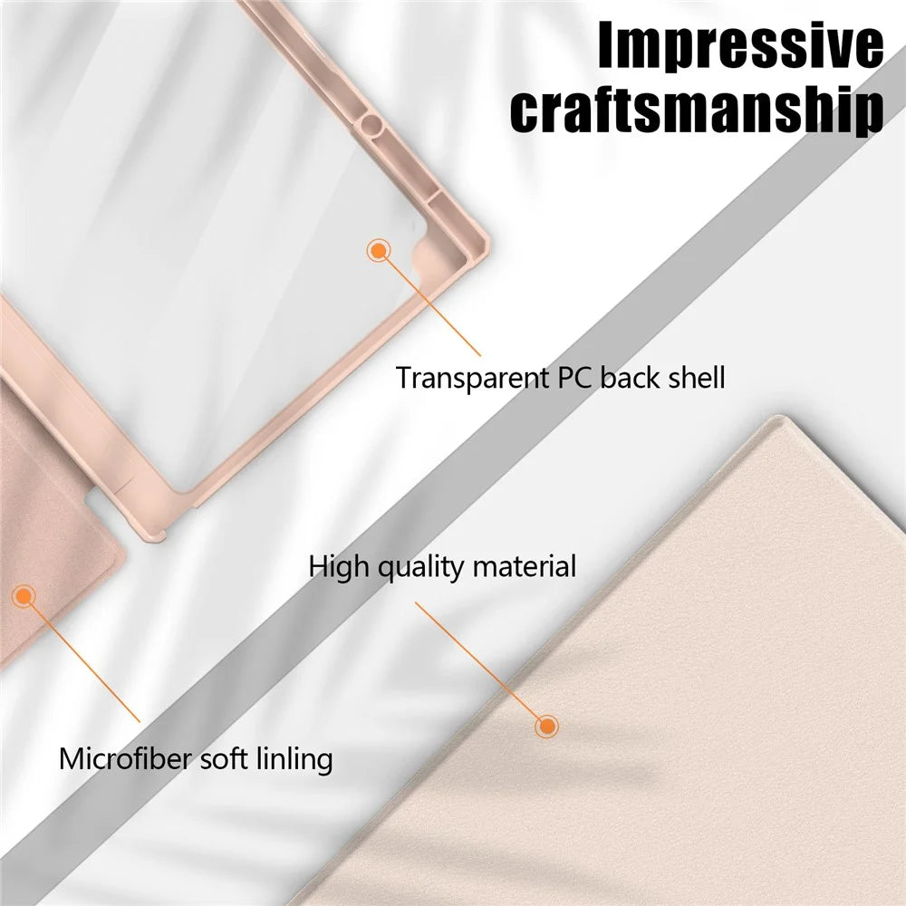 For Remarkable Paper Pro Case Acrylic Leather Tablet Cover with Pen Holder Auto Wake  /  Sleep - Pink - 6