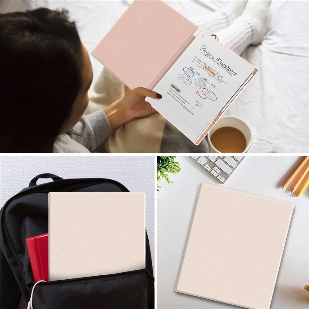 For Remarkable Paper Pro Case Acrylic Leather Tablet Cover with Pen Holder Auto Wake  /  Sleep - Pink - 7