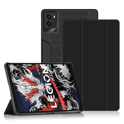 For Lenovo Legion Y700 (2024) Tablet Case Trifold Stand Leather+PC Hollow Back Cover Auto Wake / Sleep - 1