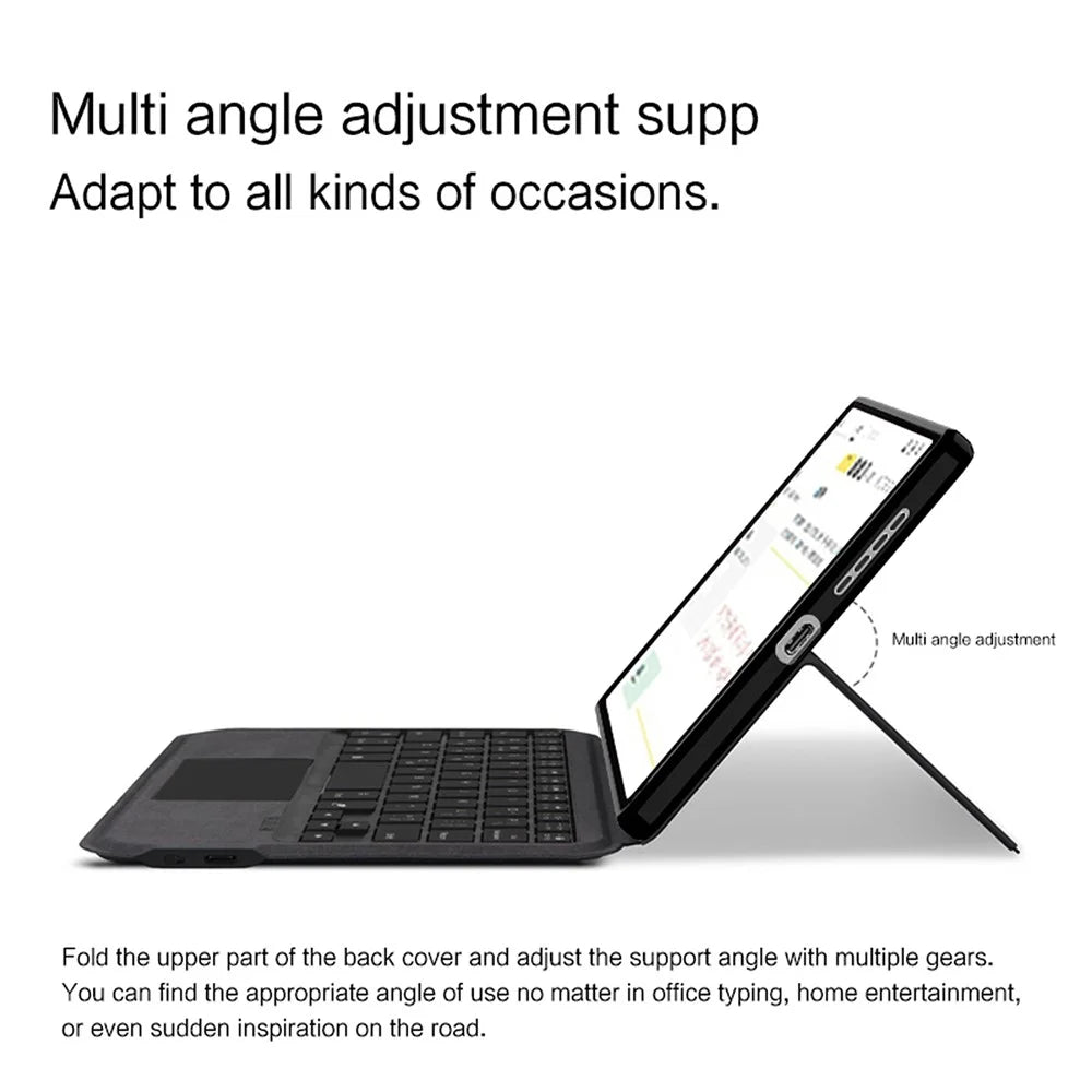 For Lenovo Legion Y700 (2024) Leather Case + Touchpad Bluetooth-compatible Keyboard with Backlit - 4