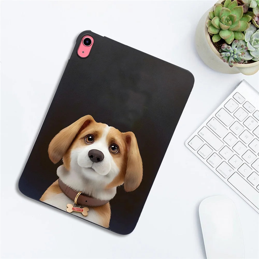 For iPad (2025) / 10.9 (2022) Case Pattern Printing Slim TPU Tablet Protective Cover - Harrier Beagle - 5
