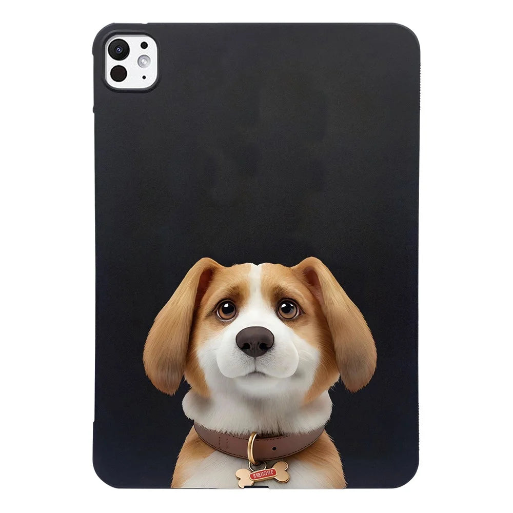 For iPad Pro 13 (2025) / 13 (2024) Case Pattern Printing Slim TPU Tablet Protective Cover - Harrier Beagle - 1