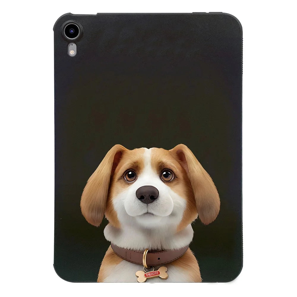 For iPad mini (2024) Case Pattern Printing Slim TPU Tablet Protective Cover - Harrier Beagle - 1