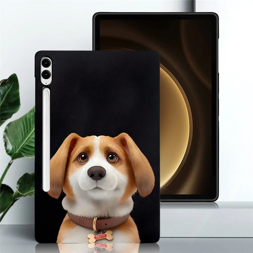 For Samsung Galaxy Tab S10+  /  S9 FE+  /  S9+ Case Pattern Printing Slim TPU Tablet Protective Cover - Harrier Beagle - 4