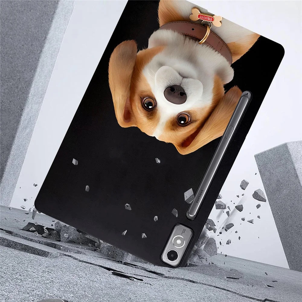 For Lenovo Tab P12 Case Pattern Printing Slim TPU Tablet Protective Cover - Harrier Beagle - 3