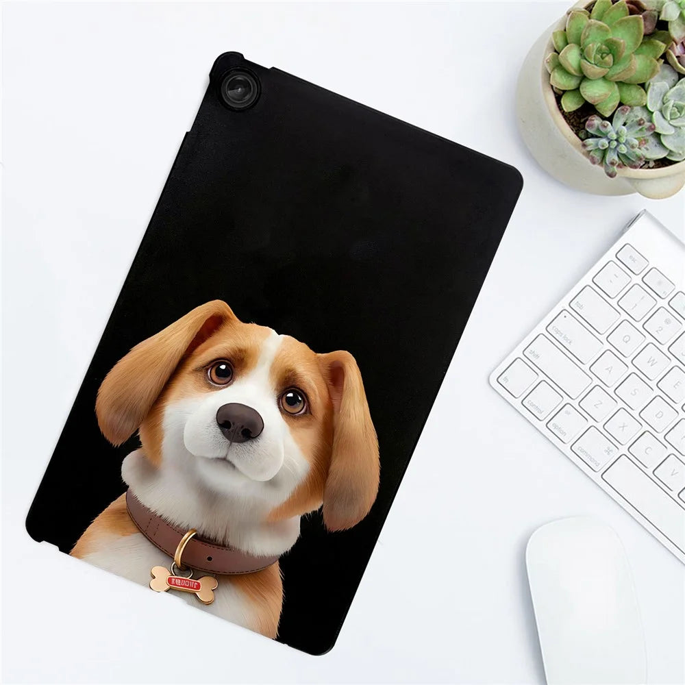 For Lenovo Tab M10 Plus (3rd Gen) Case Pattern Printing Slim TPU Tablet Protective Cover - Harrier Beagle - 4