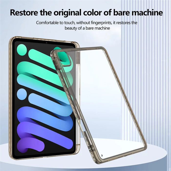 For iPad Pro 11 (2025) / 11 (2024) Case Clear TPU Tablet Protective Cover with Pen Slot - Black - 2
