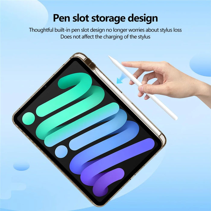 For iPad Pro 11 (2025) / 11 (2024) Case Clear TPU Tablet Protective Cover with Pen Slot - Black - 3